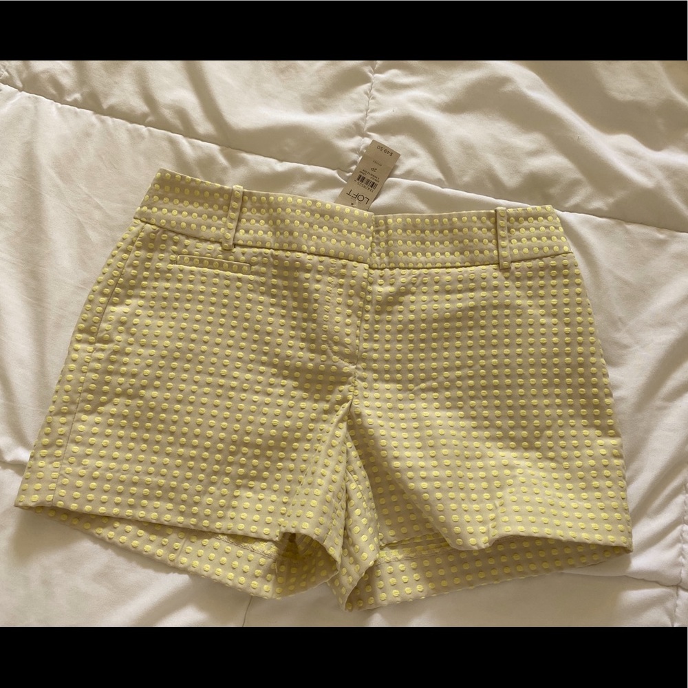 Loft 2P yellow check shorts
